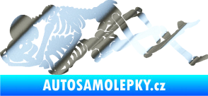Samolepka Zamilované kostry 001 levá láska až za hrob chrom fólie stříbrná zrcadlová