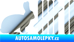 Samolepka Zářezy 003 zajíc chrom fólie stříbrná zrcadlová