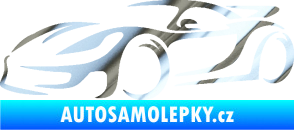 Samolepka Závodní auto 002 levá chrom fólie stříbrná zrcadlová