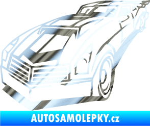 Samolepka Závodní auto 003 levá chrom fólie stříbrná zrcadlová