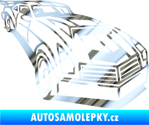 Samolepka Závodní auto 003 pravá chrom fólie stříbrná zrcadlová