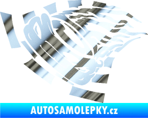 Samolepka Závodní auto 004 levá chrom fólie stříbrná zrcadlová
