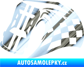 Samolepka Závodní auto 005 levá chrom fólie stříbrná zrcadlová