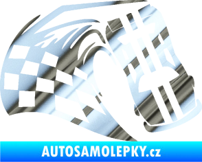 Samolepka Závodní auto 005 pravá chrom fólie stříbrná zrcadlová