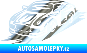 Samolepka Závodní auto 006 levá chrom fólie stříbrná zrcadlová