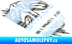 Samolepka Závodní auto 006 pravá chrom fólie stříbrná zrcadlová
