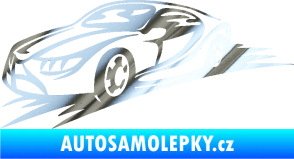 Samolepka Závodní auto 007 levá chrom fólie stříbrná zrcadlová