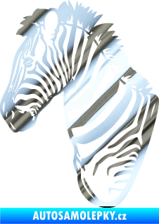 Samolepka Zebra 001 levá hlava chrom fólie stříbrná zrcadlová