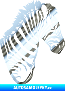 Samolepka Zebra 001 pravá hlava chrom fólie stříbrná zrcadlová