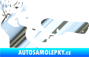 Samolepka Žena s pistolí pravá chrom fólie stříbrná zrcadlová