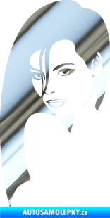 Samolepka Žena tvář 002 levá chrom fólie stříbrná zrcadlová