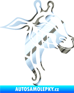Samolepka Žirafa 003 pravá chrom fólie stříbrná zrcadlová