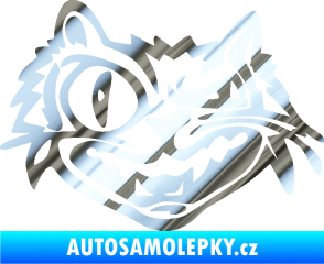 Samolepka Zlý kocour levá chrom fólie stříbrná zrcadlová