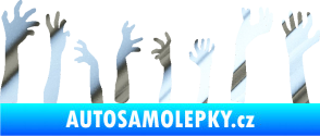 Samolepka Zombie 002 levá mrtví vylézají z hrobu chrom fólie stříbrná zrcadlová