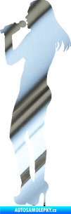 Samolepka Zpěvačka 002 levá chrom fólie stříbrná zrcadlová