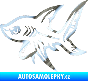 Samolepka Žralok 001 levá chrom fólie stříbrná zrcadlová