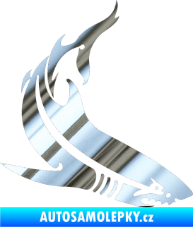 Samolepka Žralok 005 pravá chrom fólie stříbrná zrcadlová