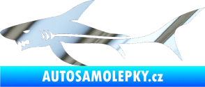 Samolepka Žralok 006 levá chrom fólie stříbrná zrcadlová