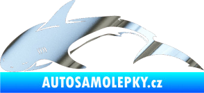 Samolepka Žralok 007 levá chrom fólie stříbrná zrcadlová
