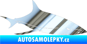 Samolepka Žralok 008 pravá chrom fólie stříbrná zrcadlová