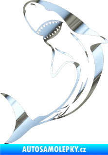 Samolepka Žralok 010 levá chrom fólie stříbrná zrcadlová