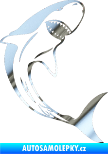 Samolepka Žralok 010 pravá chrom fólie stříbrná zrcadlová