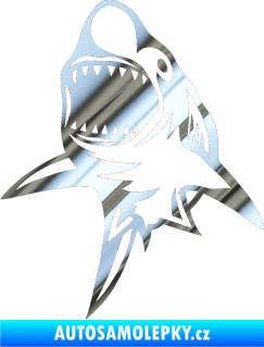 Samolepka Žralok 011 levá chrom fólie stříbrná zrcadlová