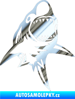 Samolepka Žralok 011 pravá chrom fólie stříbrná zrcadlová
