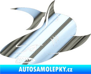 Samolepka Žralok 012 levá chrom fólie stříbrná zrcadlová