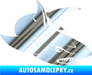 Samolepka Žralok 012 pravá chrom fólie stříbrná zrcadlová