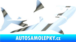 Samolepka Žralok 015 pravá chrom fólie stříbrná zrcadlová
