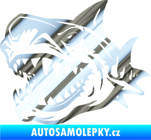 Samolepka Žralok 021 levá chrom fólie stříbrná zrcadlová
