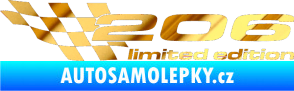 Samolepka 206 limited edition levá chrom fólie zlatá zrcadlová