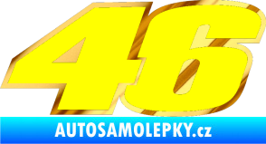 Samolepka 46 Valentino Rossi barevná chrom fólie zlatá zrcadlová