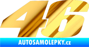 Samolepka 46 Valentino Rossi jednobarevná chrom fólie zlatá zrcadlová