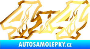 Samolepka 4x4 varianta 021 chrom fólie zlatá zrcadlová