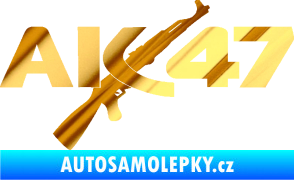 Samolepka AK 47 chrom fólie zlatá zrcadlová