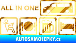 Samolepka All in one 003 nápis multifunkční vůz chrom fólie zlatá zrcadlová