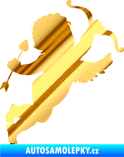 Samolepka Amor 002 pravá chrom fólie zlatá zrcadlová