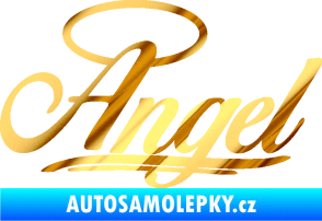 Samolepka Angel nápis chrom fólie zlatá zrcadlová