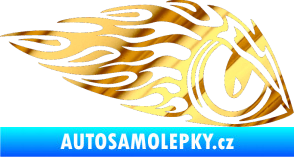 Samolepka Animal flames 016 pravá zvířecí oko chrom fólie zlatá zrcadlová