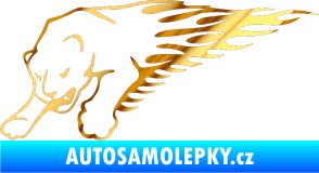 Samolepka Animal flames 020 levá puma chrom fólie zlatá zrcadlová
