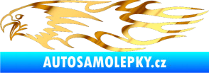 Samolepka Animal flames 026 levá orel chrom fólie zlatá zrcadlová