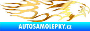 Samolepka Animal flames 026 pravá orel chrom fólie zlatá zrcadlová