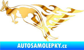 Samolepka Animal flames 044 levá klokan chrom fólie zlatá zrcadlová