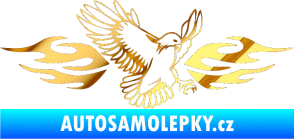Samolepka Animal flames 054 pravá orel chrom fólie zlatá zrcadlová