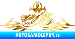 Samolepka Animal flames 070 pravá zmije chrom fólie zlatá zrcadlová