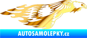 Samolepka Animal flames 076 pravá orel chrom fólie zlatá zrcadlová