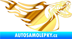 Samolepka Animal flames 082 pravá kobra chrom fólie zlatá zrcadlová