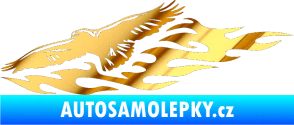 Samolepka Animal flames 097 levá orel chrom fólie zlatá zrcadlová